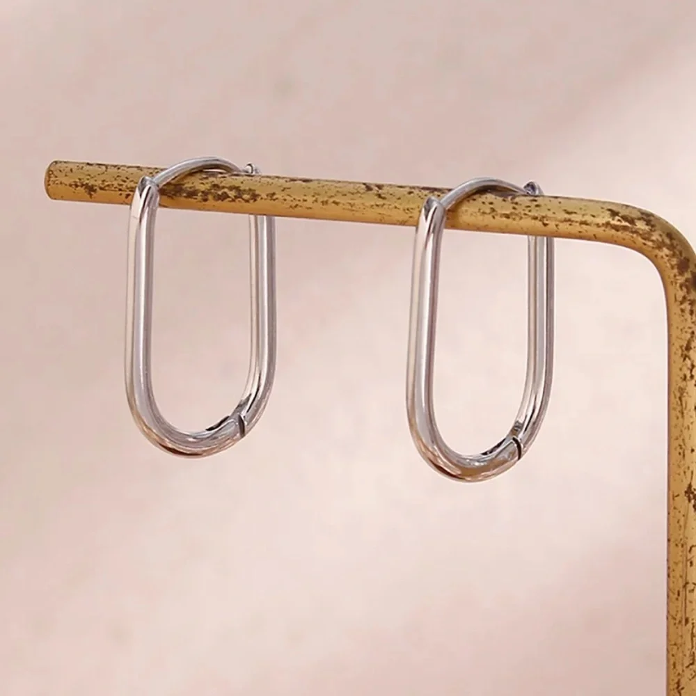 New Silver Huggies Hoops Tarnish Free Earrings - Picture 2 of 6